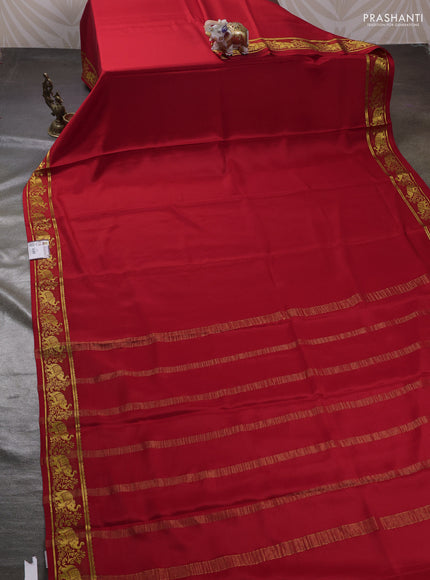 Red Pure Mysore Silk Saree
