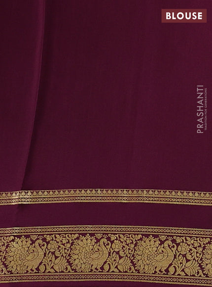 Pink & Wine Pure Mysore Silk - Buttas