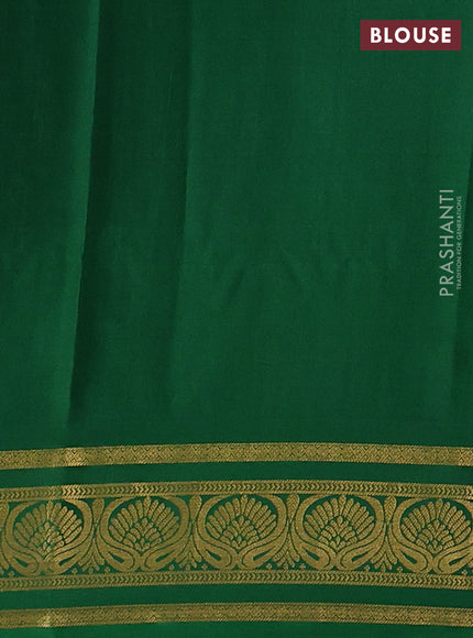Pink & Green Pure Mysore Silk - Checks