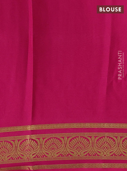 Royal Blue & Pink Pure Mysore Silk - Checks