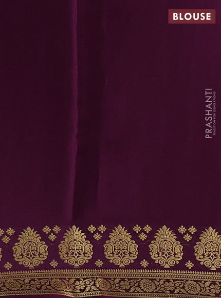Wine Pure Mysore Silk - Checks