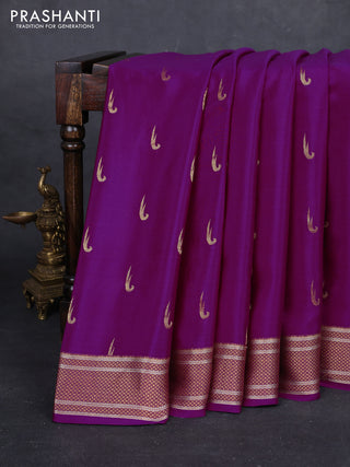 Purple Pure Mysore Silk - Muniya Buttas