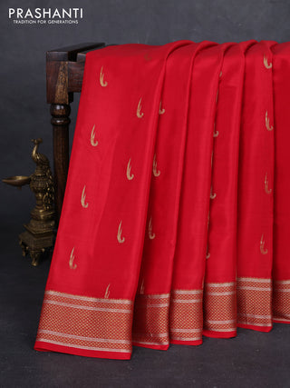Red Pure Mysore Silk - Muniya Buttas