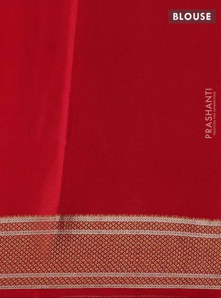 Red Pure Mysore Silk - Muniya Buttas