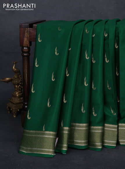 Green Pure Mysore Silk - Muniya Buttas
