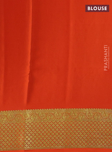 Orange Pure Mysore Silk - Buttas