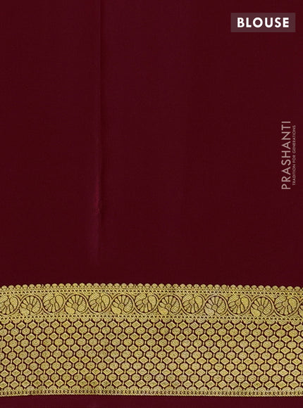 Maroon Pure Mysore Silk Saree