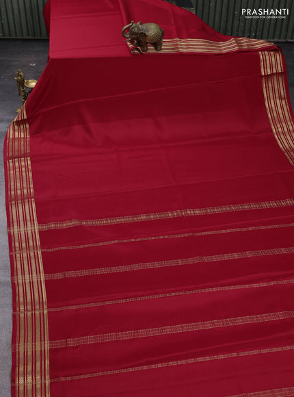 Red Pure Mysore Silk Saree