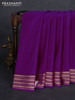 Purple Pure Mysore Silk Saree