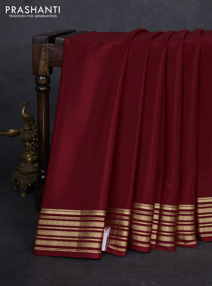 Maroon Pure Mysore Silk Saree
