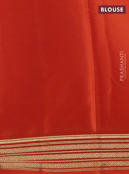 Rust Pure Mysore Silk Saree
