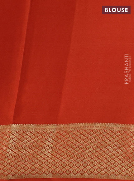 Rust Pure Mysore Silk - Self Emboss