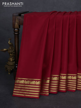 Maroon Pure Mysore Silk Saree