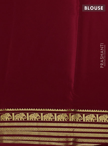 Maroon Pure Mysore Silk Saree