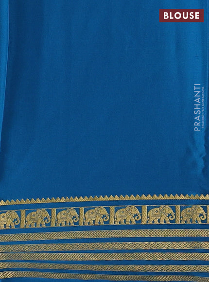 Peacock Blue Pure Mysore Silk Saree
