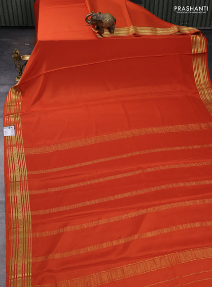 Rust Pure Mysore Silk Saree