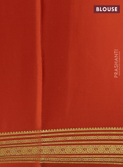 Rust Pure Mysore Silk Saree