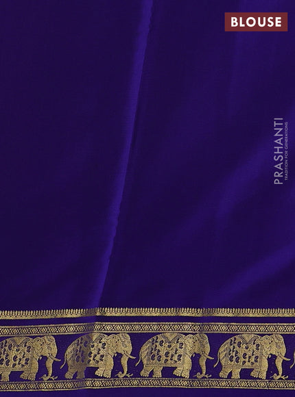 Pink & Blue Pure Mysore Silk - Buttas