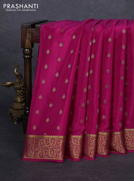 Pink Pure Mysore Silk - Buttas
