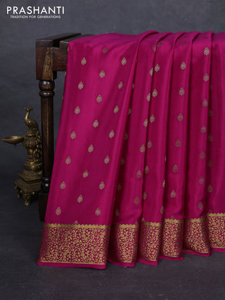 Pink Pure Mysore Silk - Buttas