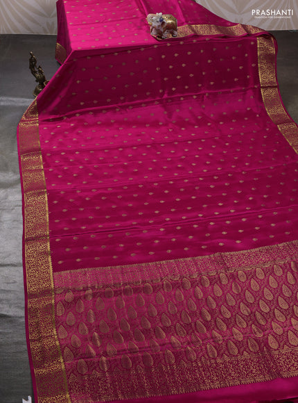 Pink Pure Mysore Silk - Buttas