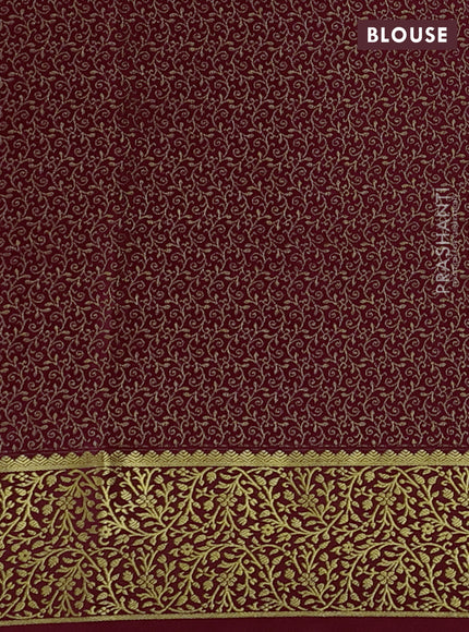 Maroon Pure Mysore Silk - Buttas