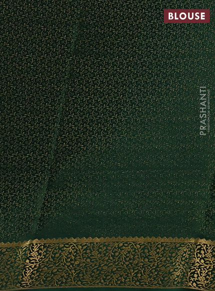 Bottle Green Pure Mysore Silk - Buttas