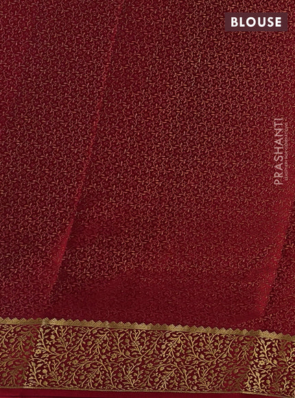 Red Pure Mysore Silk - Buttas
