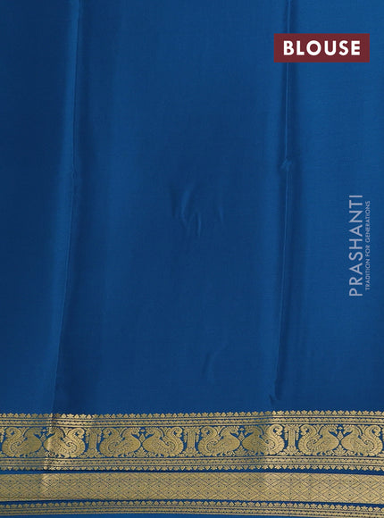 Peacock Blue Pure Mysore Silk