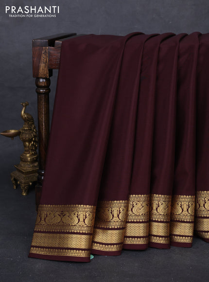 Coffee Brown Pure Mysore Silk