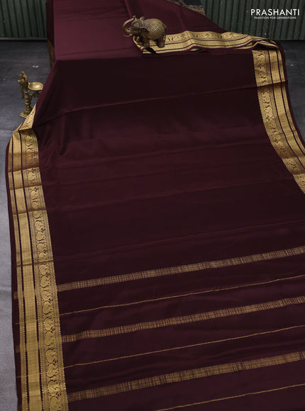 Coffee Brown Pure Mysore Silk