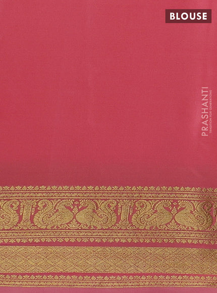 Peach Pink Pure Mysore Silk