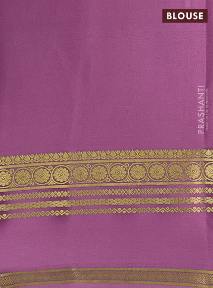 Mauve Pink Pure Mysore Silk Saree