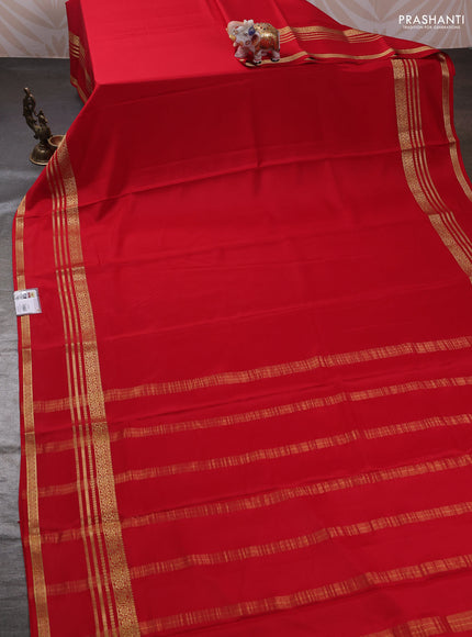 Red Pure Mysore Silk Saree