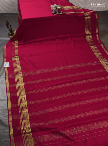 Pink Pure Mysore Silk Saree