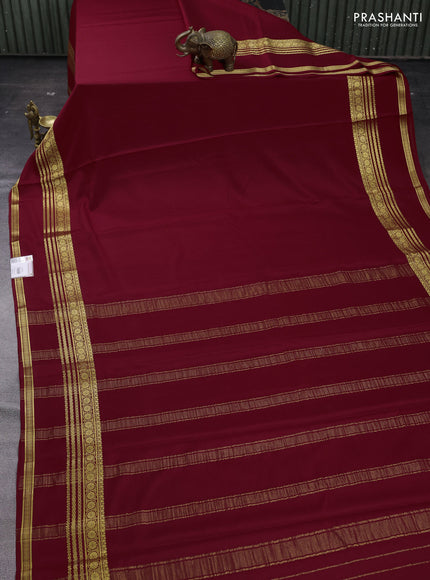 Maroon Pure Mysore Silk Saree