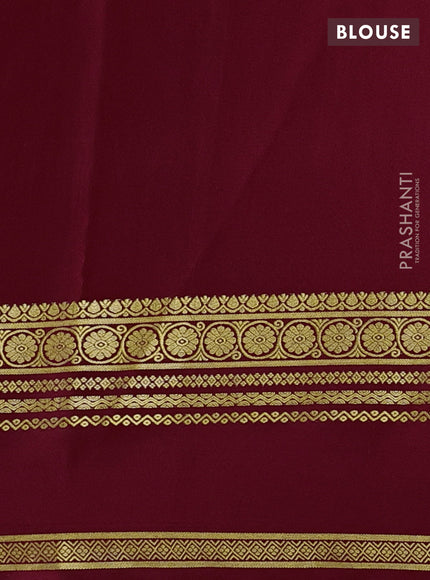 Maroon Pure Mysore Silk Saree