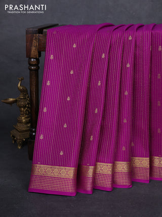 Purple Pure Mysore Silk Saree