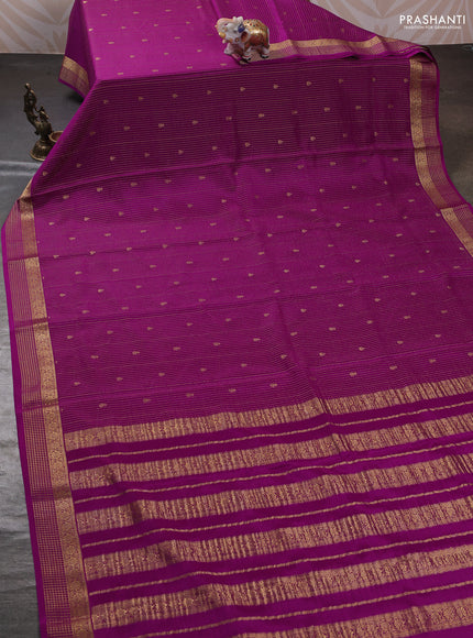Purple Pure Mysore Silk Saree