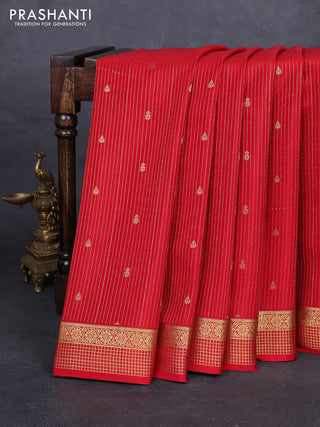 Red Pure Mysore Silk Saree