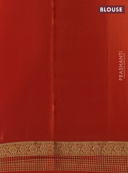 Orange Pure Mysore Silk Saree