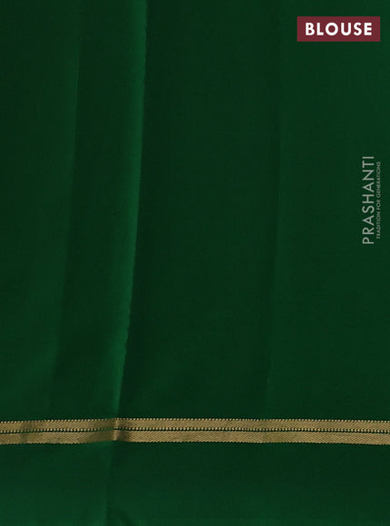 Red & Green Pure Mysore Silk - Buttas
