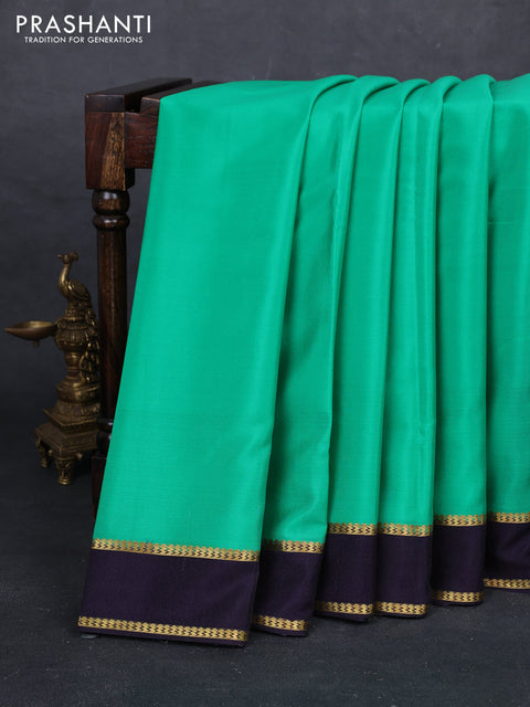 Green & Jamun Pure Mysore Silk Saree