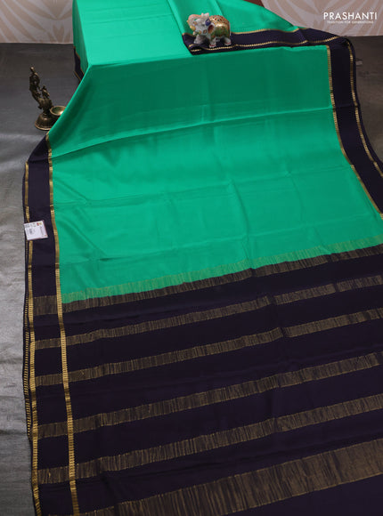Green & Jamun Pure Mysore Silk Saree