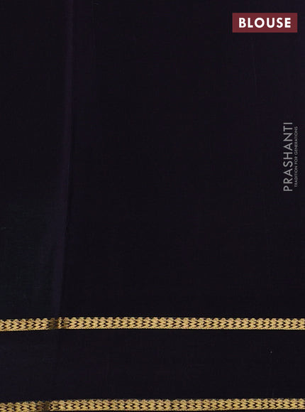 Green & Jamun Pure Mysore Silk Saree
