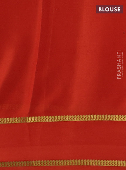 Rust Pure Mysore Silk Saree