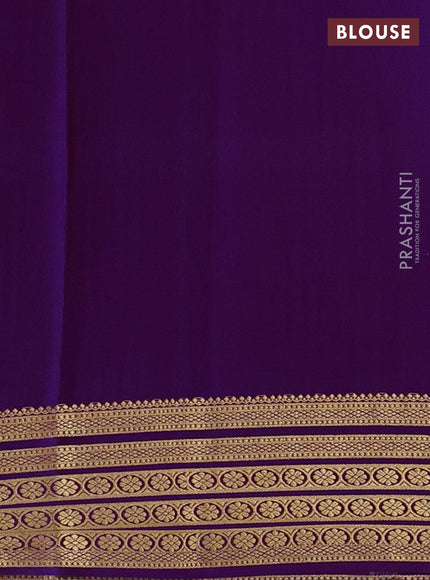 Purple Pure Mysore Silk - Checks