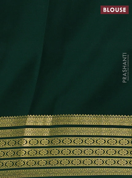 Green Pure Mysore Silk - Checks