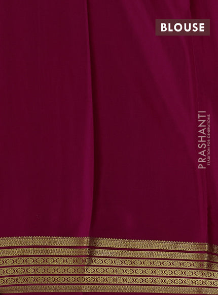 Magenta Pink Pure Mysore Silk - Checks