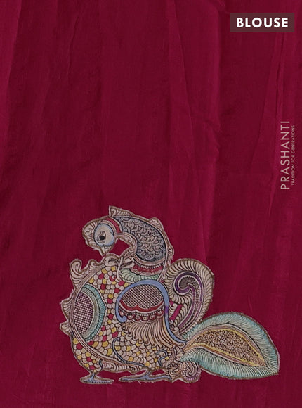 Pink Semi Tussar Saree - Applique Work